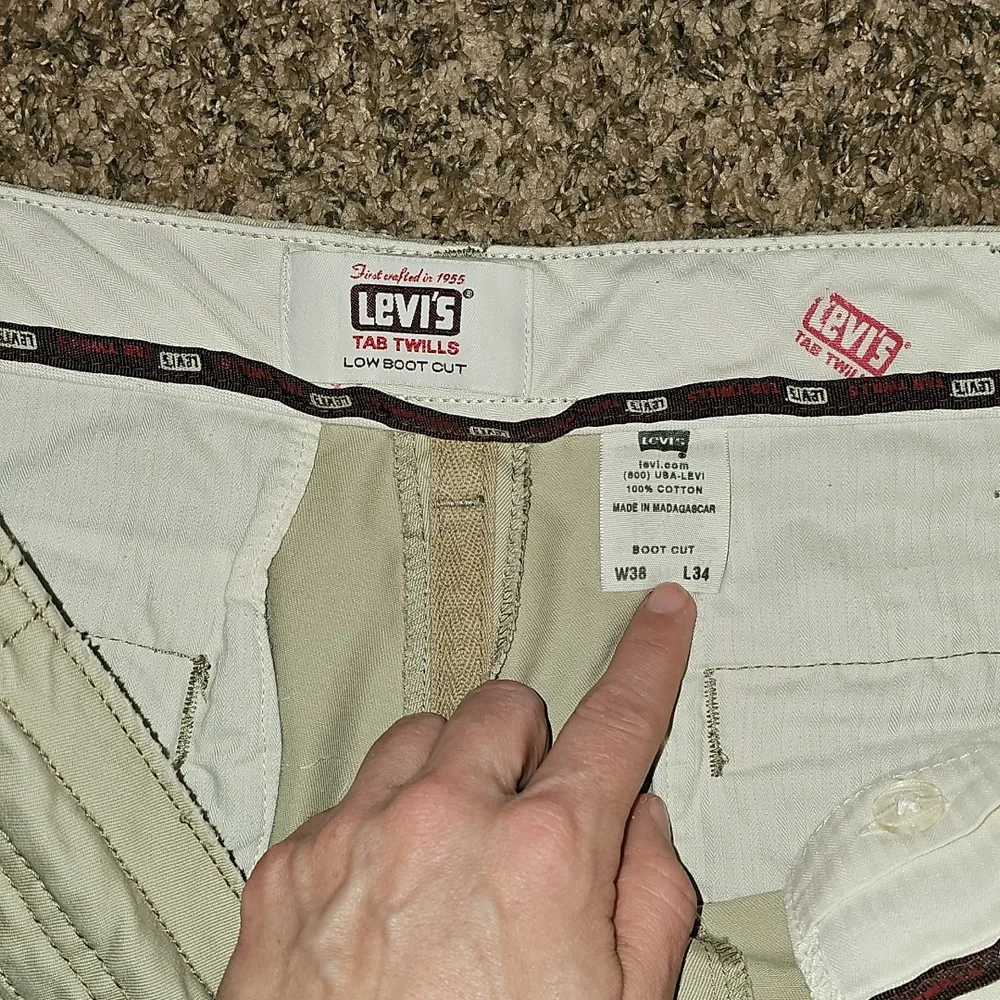 Mens LEVIS TAB TWILLS, Low Boot Out! 38x34